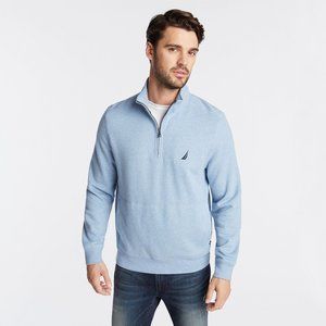 NWT Nautica Sueded Fleece Quarter Zip Pullover Lg
